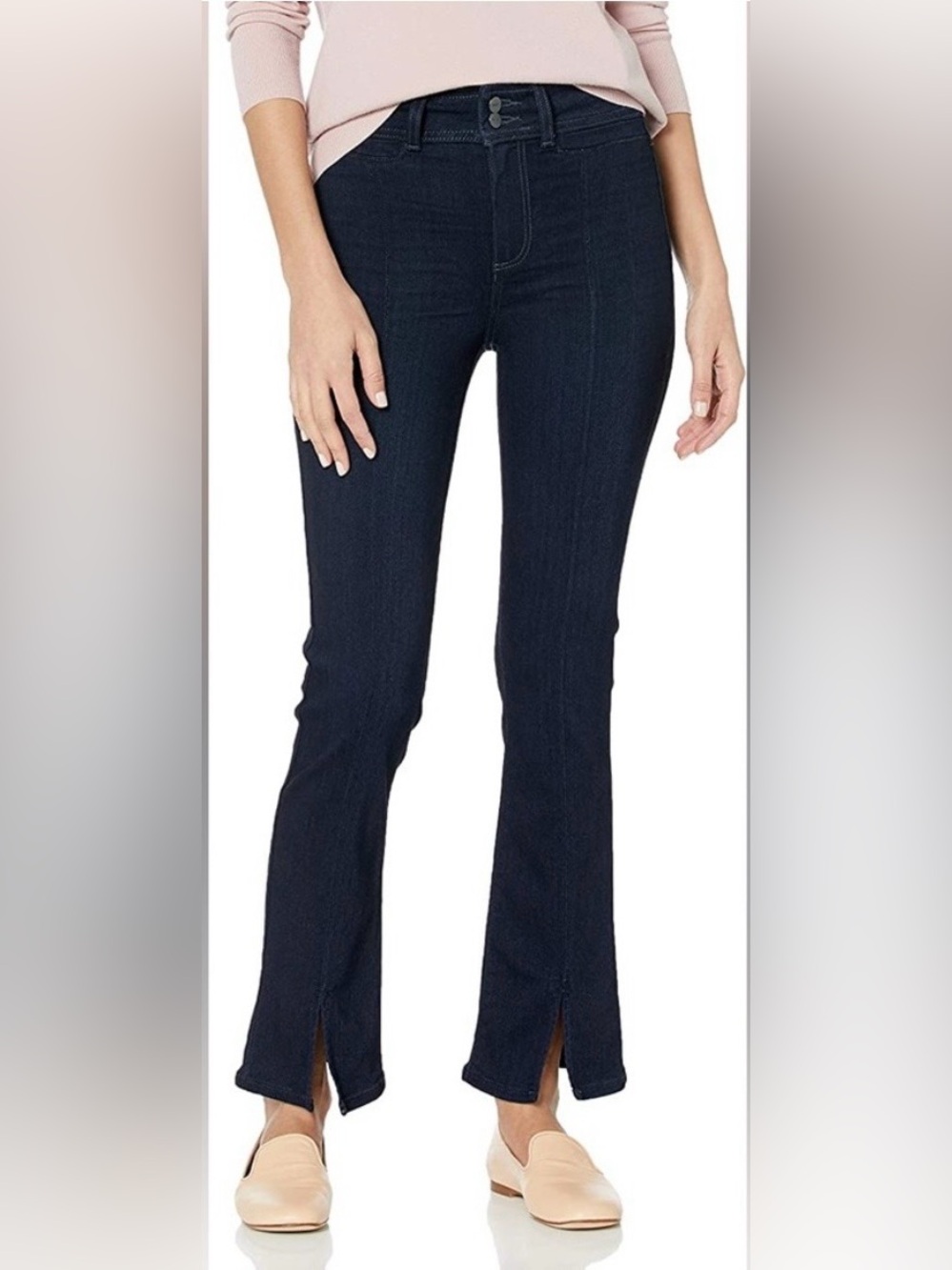 NWT PAIGE Claudine Petite High Rise Ankle Flare Jeans Dark Indigo Size 25P